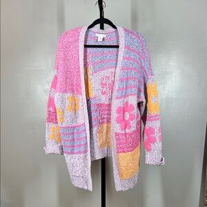 Sincerely Jules Pink and Yellow Floral Cardigan